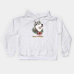 Happy Howlidays Husky Kids Hoodie